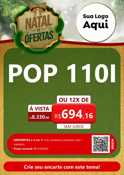 Modelo de Cartaz para Cartaz A4 Vertical com o tema Ofertas de Natal para Concessionaria de Motos