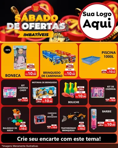 Modelo de Rede Social para Feed Instagram com o tema Sábado de Ofertas Imbatíveis para Brinquedos