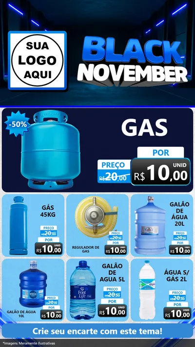 Modelo de Rede Social para Stories com o tema Black November para Água e gás