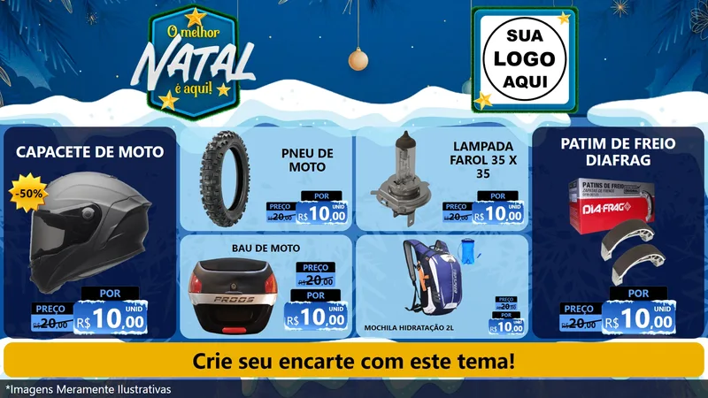 Modelo de TV para TV Horizontal com o tema O Melhor Natal É Aqui! para Moto peças