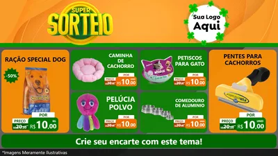 Modelo de TV para TV Horizontal com o tema Super Sorteio para Pet Shop