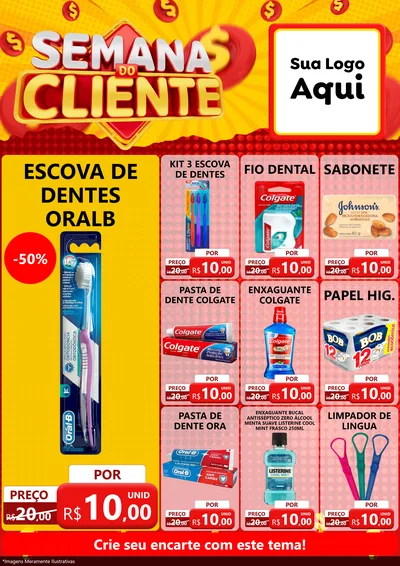 Modelo de Encarte para Encarte A4 Vertical com o tema Semana do Cliente para Higiene Pessoal