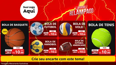 Modelo de TV para TV Horizontal com o tema Ofertas Relâmpago para Artigos Esportivos