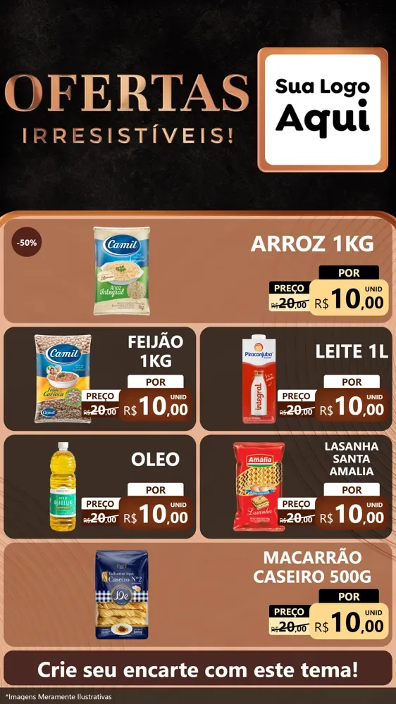 Modelo de TV para TV Vertical com o tema Ofertas Irresistíveis! para Supermercado