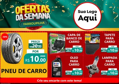 Modelo de Encarte para Encarte A4 Horizontal com o tema Ofertas da Semana Farroupilha para Auto peças