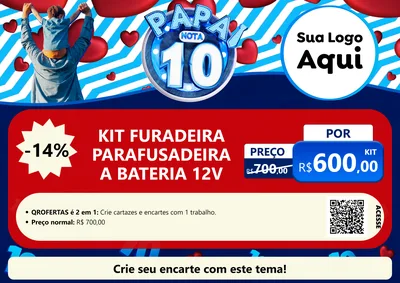 Modelo de Cartaz para Cartaz A4 Horizontal com o tema Papai Nota 10 para Maquinas e Ferramentas