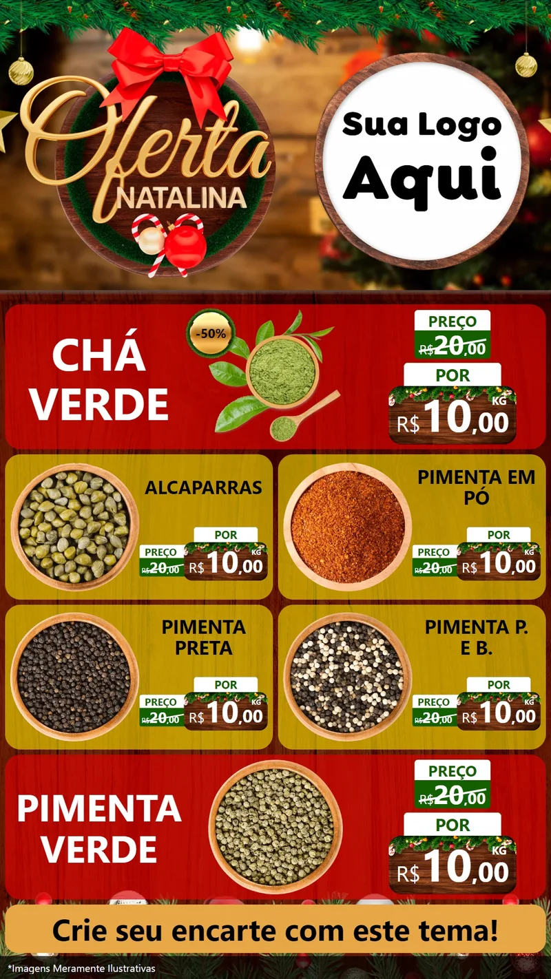 Modelo de TV para TV Vertical com o tema Ofertas Natalina para Produtos Naturais
