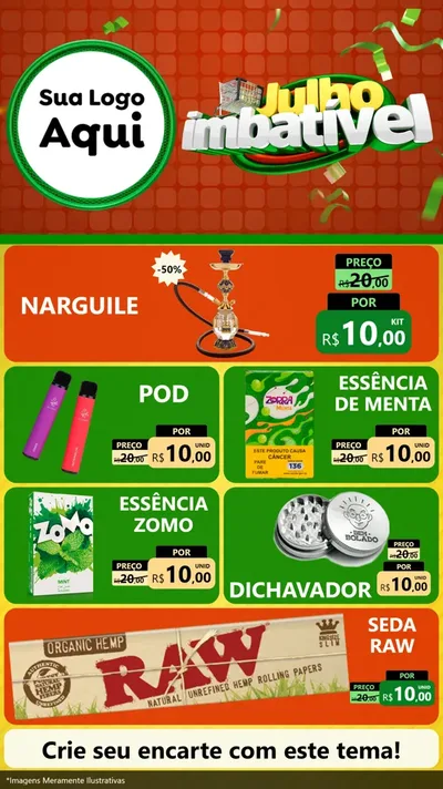 Modelo de TV para TV Vertical com o tema Julho Imbatível para Tabacaria
