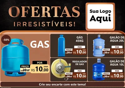 Modelo de Encarte para Encarte A4 Horizontal com o tema Ofertas Irresistíveis! para Água e gás