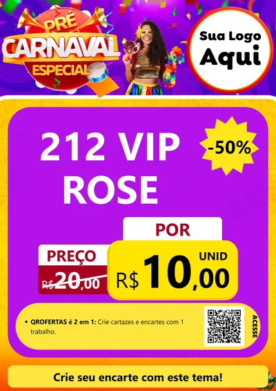 Modelo de Cartaz para Cartaz A4 Vertical com o tema Pré-Carnaval Especial para Perfumes