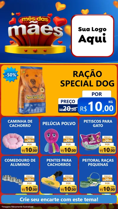 Modelo de Rede Social para Stories com o tema Mês das Mães para Pet Shop
