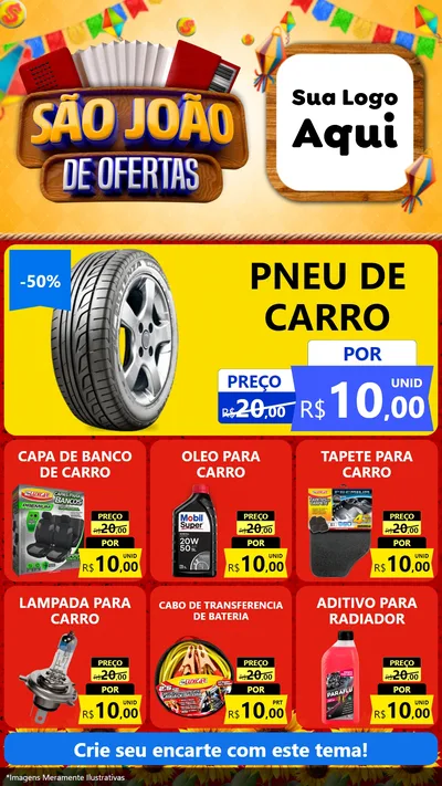 Modelo de Rede Social para Stories com o tema São João de Ofertas para Auto peças