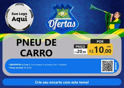 Modelo de Cartaz para Cartaz A4 Horizontal com o tema Ofertas (Futebol) para Auto peças
