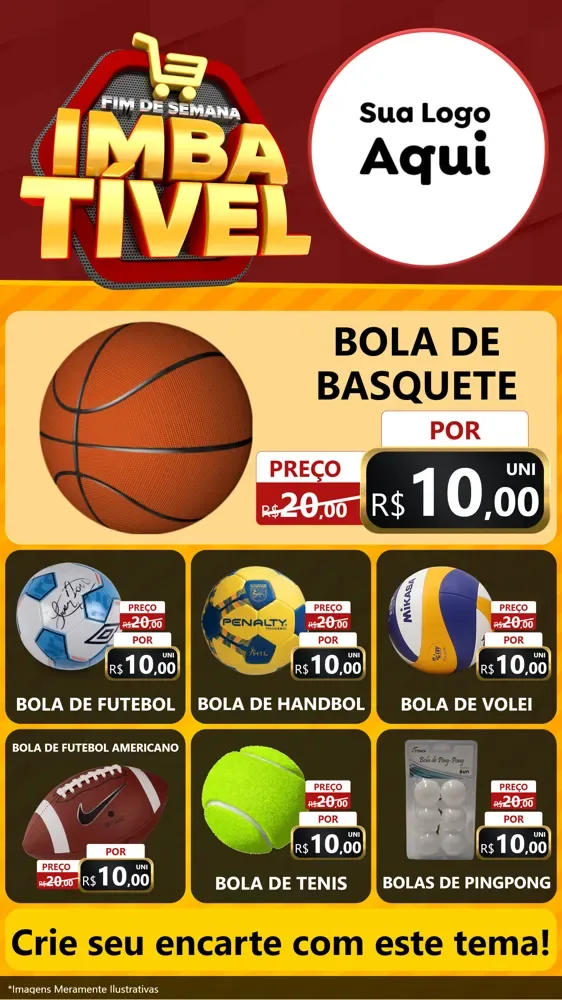 Modelo de Rede Social para Stories com o tema Fim de Semana Imbatível para Artigos Esportivos