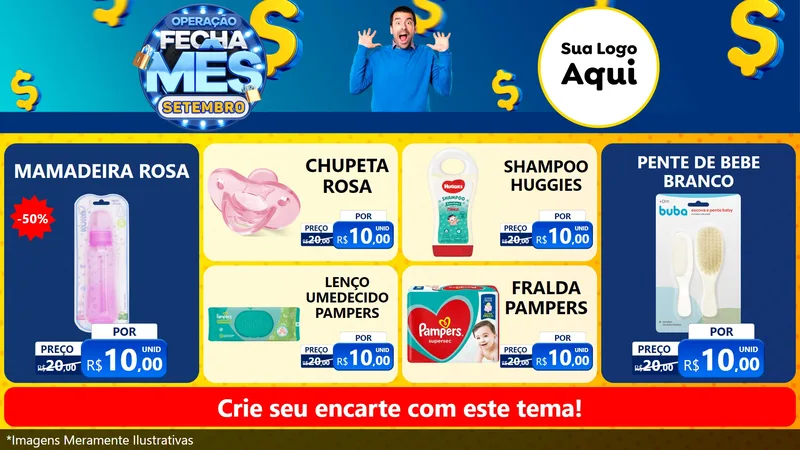 Modelo de TV para TV Horizontal com o tema Operação Fecha Mês Setembro para Bebês