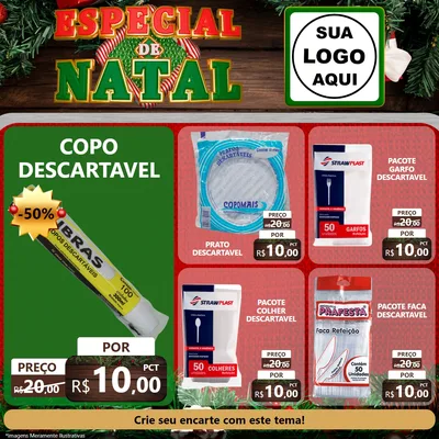 Modelo de Rede Social para Feed Facebook com o tema Especial de Natal para Embalagens