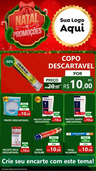 Modelo de Rede Social para Stories com o tema Natal de Promoções para Embalagens