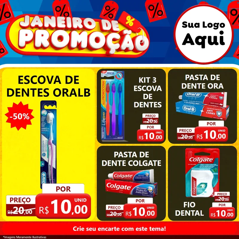 Modelo de Rede Social para Feed Facebook com o tema Janeiro de Promoção para Higiene Pessoal
