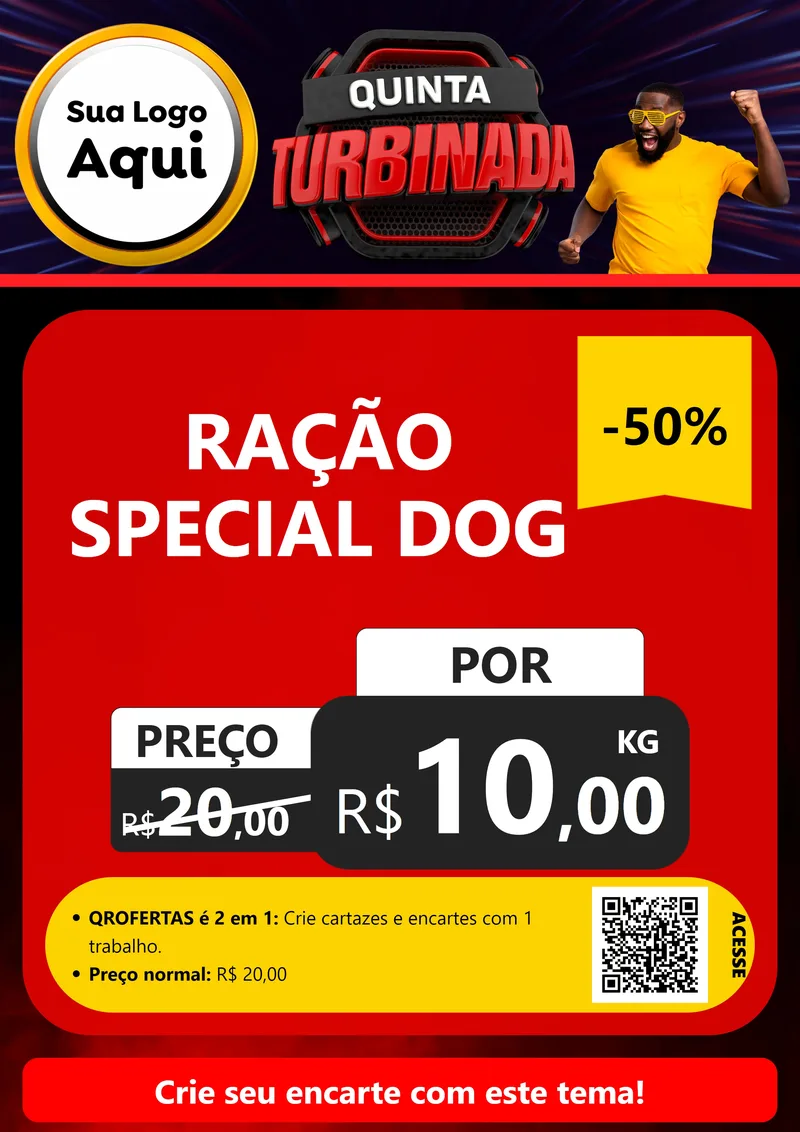 Modelo de Cartaz para Cartaz A4 Vertical com o tema Quinta Turbinada para Pet Shop