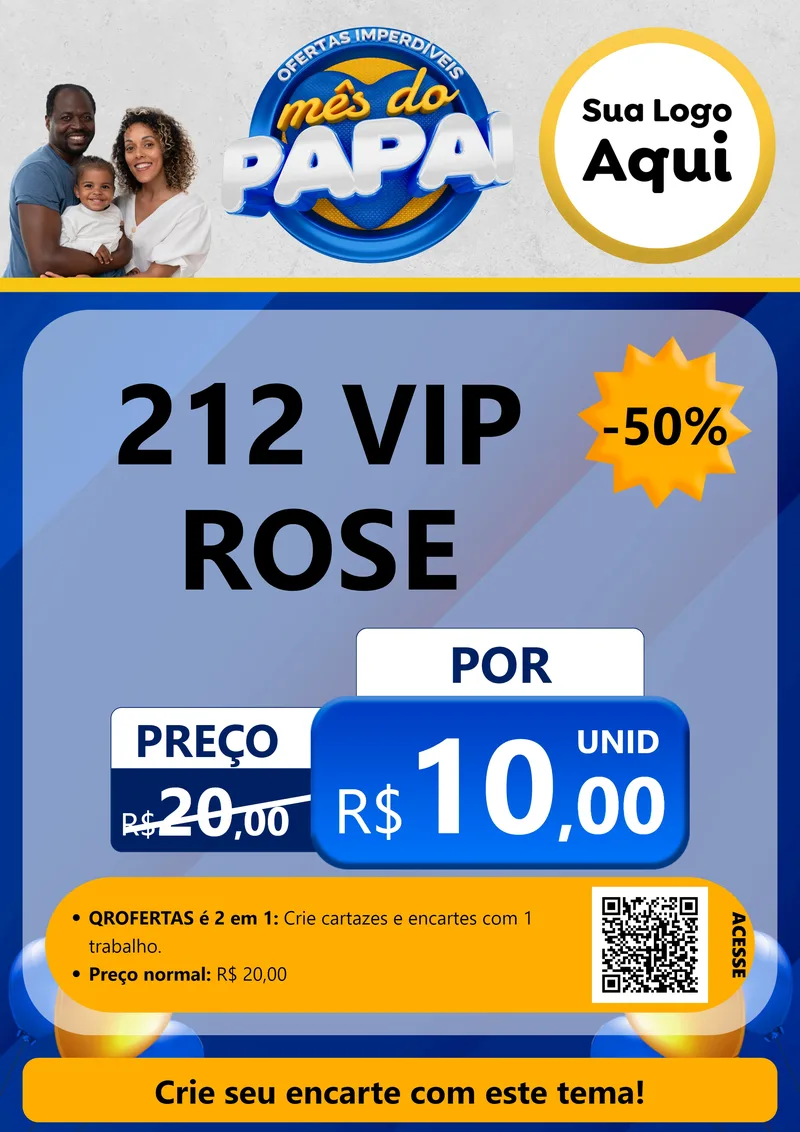 Modelo de Cartaz para Cartaz A4 Vertical com o tema Ofertas Imperdíveis Mês Do Papai para Perfumes