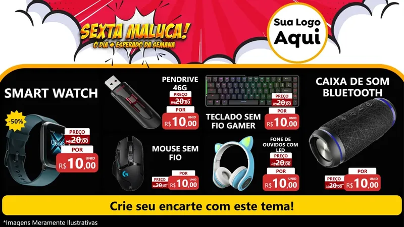 Modelo de TV para TV Horizontal com o tema Sexta Maluca! para Informática