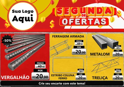 Modelo de Encarte para Encarte A4 Horizontal com o tema Segunda de Ofertas para Ferragens