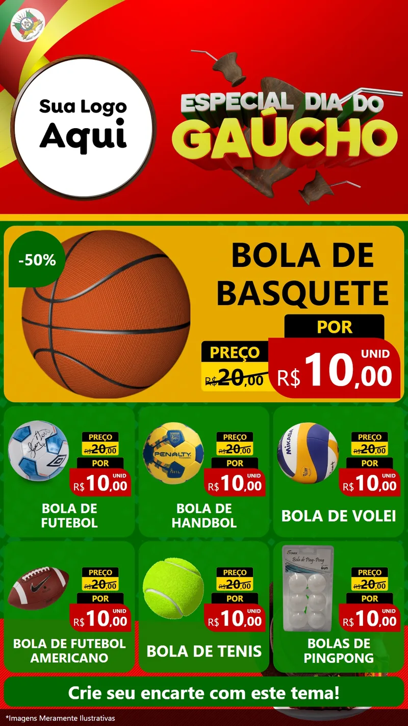 Modelo de Rede Social para Stories com o tema Especial Dia do Gaúcho para Artigos Esportivos