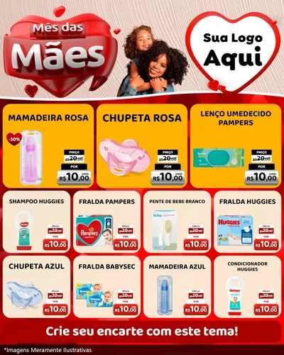 Modelo de Rede Social para Feed Instagram com o tema Mês das Mães para Bebês