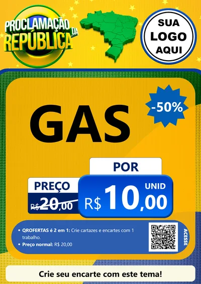 Modelo de Cartaz para Cartaz A4 Vertical com o tema Proclamação da República para Água e gás