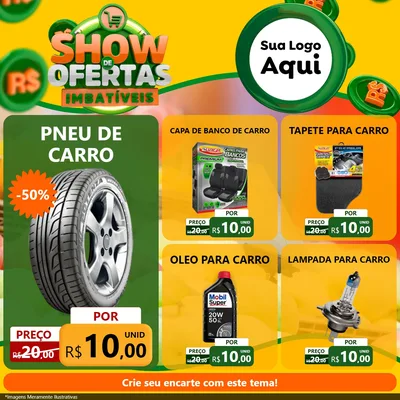 Modelo de Rede Social para Feed Facebook com o tema Show de Ofertas Imbatíveis para Auto peças