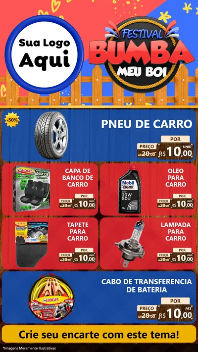 Modelo de TV para TV Vertical com o tema Festival Bumba Meu Boi para Auto peças