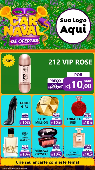Modelo de Rede Social para Stories com o tema Carnaval de Ofertas para Perfumes