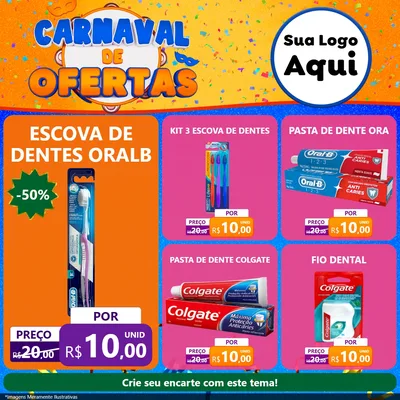 Modelo de Rede Social para Feed Facebook com o tema Carnaval de Ofertas para Higiene Pessoal