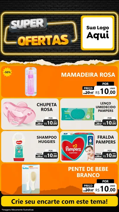 Modelo de TV para TV Vertical com o tema Super Ofertas para Bebês