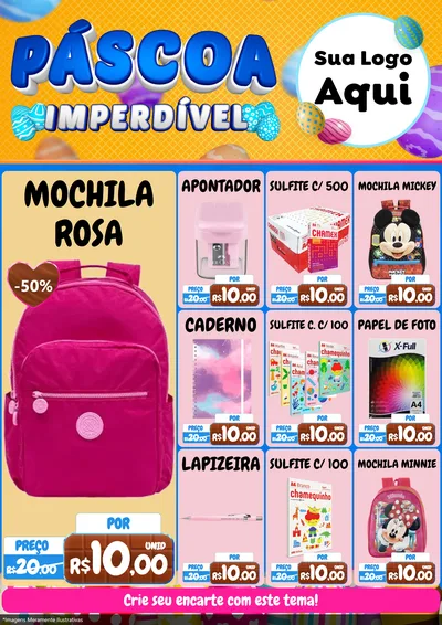 Modelo de Encarte para Encarte A4 Vertical com o tema Páscoa Imperdível para Papelaria