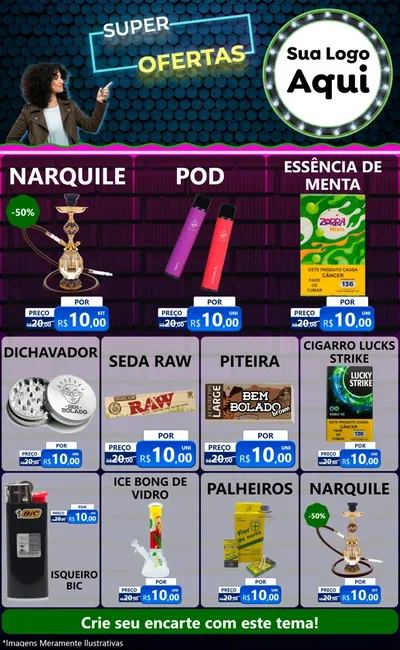 Modelo de Encarte para Encarte Grande com o tema Super Ofertas para Tabacaria