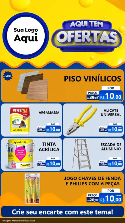 Modelo de TV para TV Vertical com o tema Aqui Tem Ofertas para Material para Construção