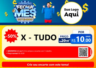 Modelo de Cartaz para Cartaz A4 Horizontal com o tema Operação Fecha Mês Setembro para Hamburgueria