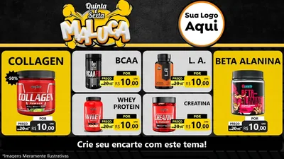 Modelo de TV para TV Horizontal com o tema Quinta e Sexta Maluca para Suplementos alimentares