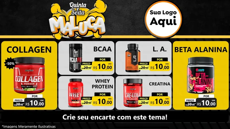 Modelo de TV para TV Horizontal com o tema Quinta e Sexta Maluca para Suplementos alimentares