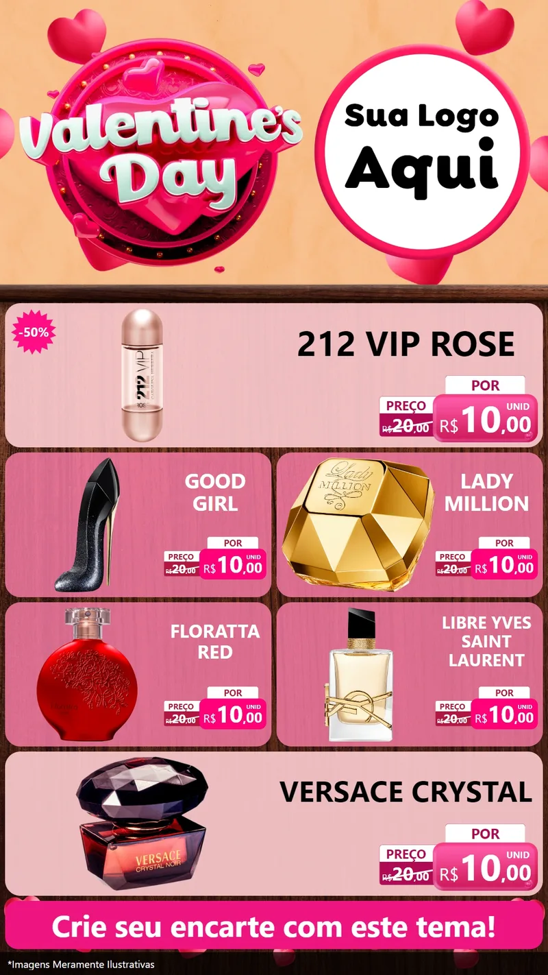 Modelo de TV para TV Vertical com o tema Valentine's Day para Perfumes