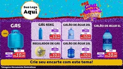 Modelo de TV para TV Horizontal com o tema Pré Carnaval de Ofertas para Água e gás