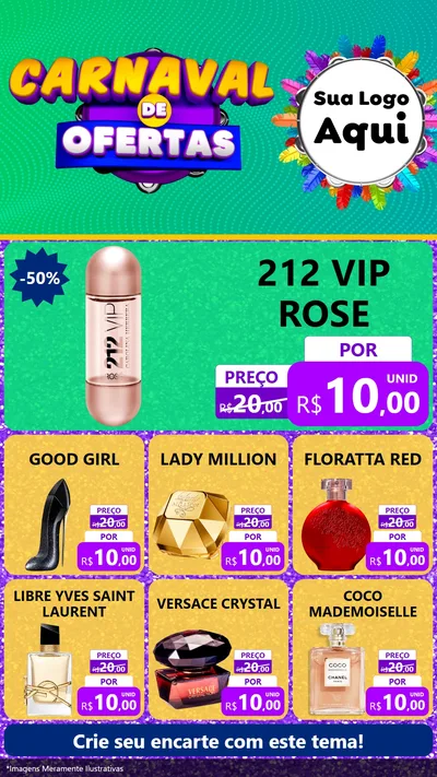 Modelo de Rede Social para Stories com o tema Carnaval de Ofertas para Perfumes
