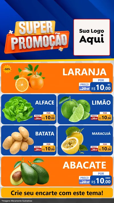 Modelo de TV para TV Vertical com o tema Super Promoção para Hortifrúti