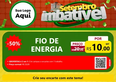 Modelo de Cartaz para Cartaz A4 Horizontal com o tema Setembro Imbatível para Materiais Elétricos