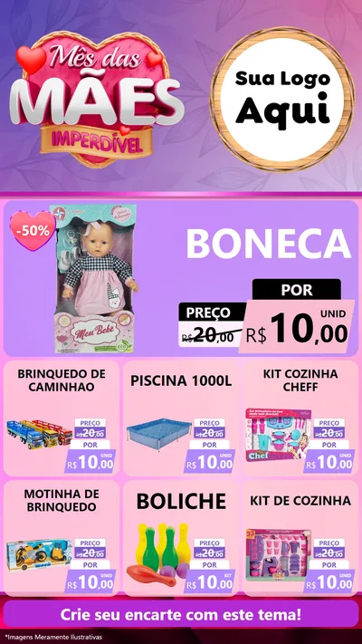 Modelo de Rede Social para Stories com o tema Mês das Mães Imperdível para Brinquedos