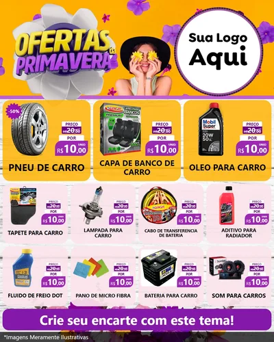 Modelo de Rede Social para Feed Instagram com o tema Ofertas Da Primavera para Auto peças