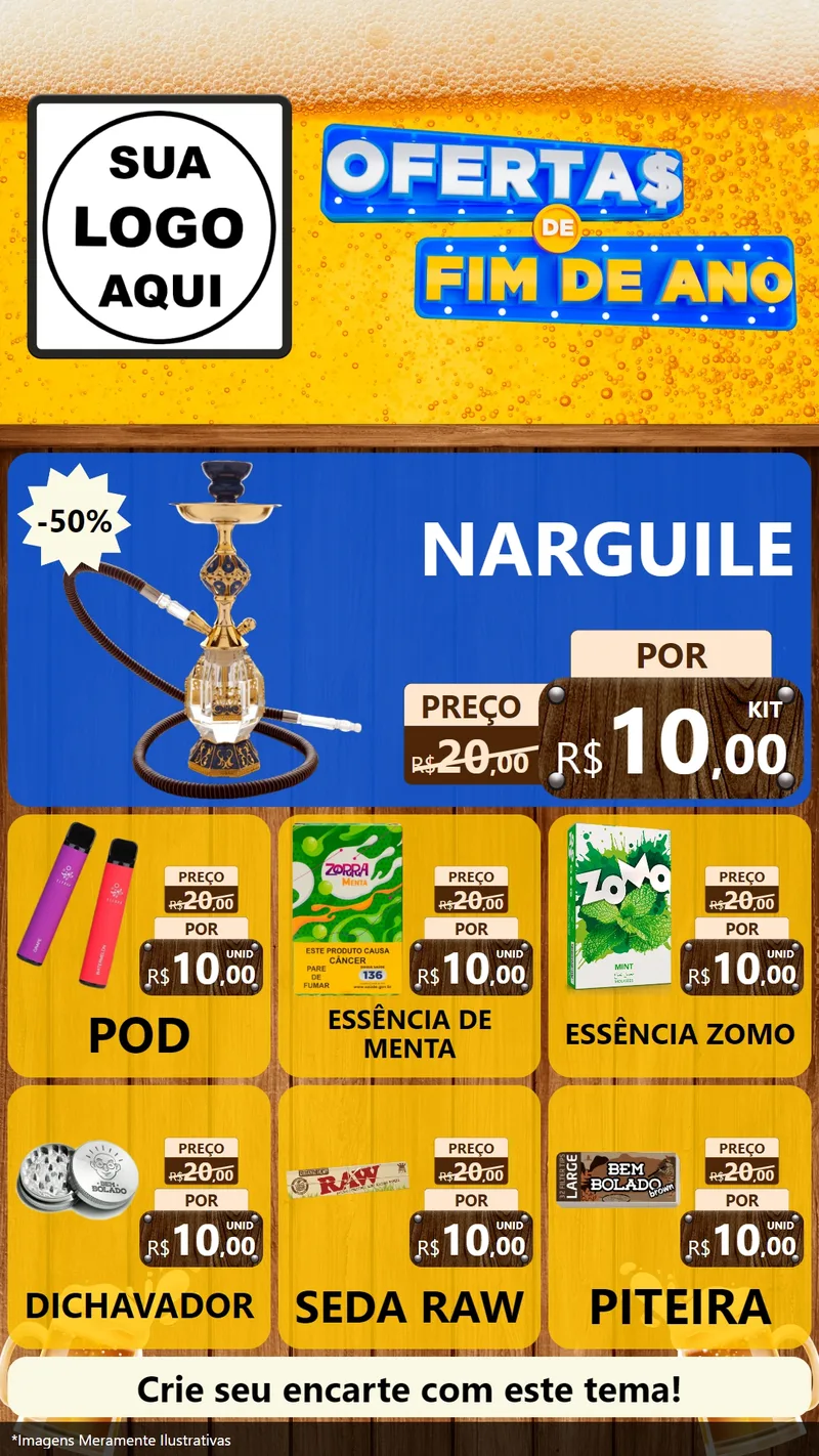 Modelo de Rede Social para Stories com o tema Ofertas de Fim de Ano para Tabacaria