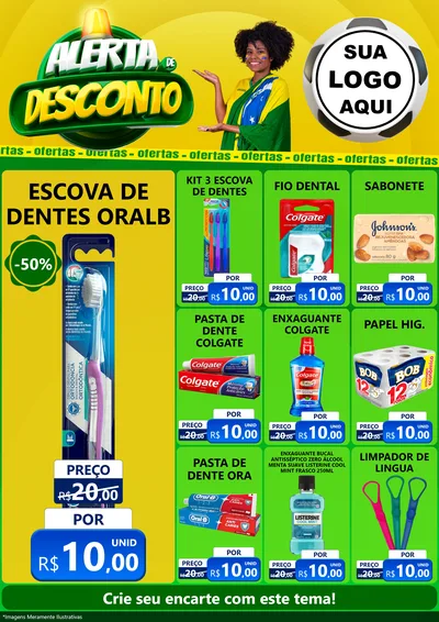 Modelo de Encarte para Encarte A4 Vertical com o tema Alerta de Desconto para Higiene Pessoal