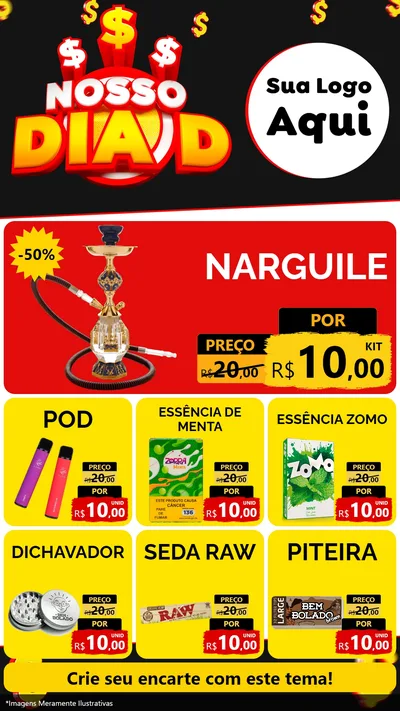 Modelo de Rede Social para Stories com o tema Nosso Dia D para Tabacaria